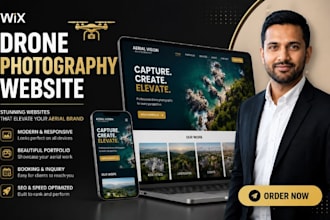 design wix drone photography website arial photographer website