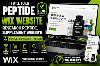 build peptide wix website, research peptide, supplement website