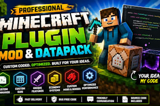 develop custom minecraft plugins, mods, and datapacks