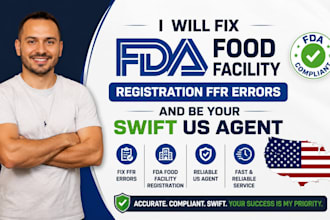 do urgent 2026 fda food facility registration ffr renewal and US agent ffr error