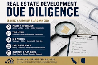 provide commercial real estate due diligence california and arizona only