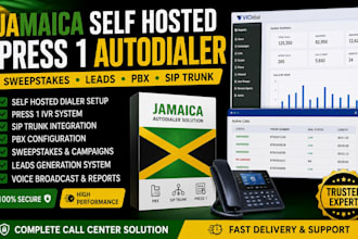 setup jamaica self host press 1 autodialer sweepstks leads pbx calls, sip trunk
