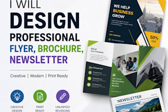 design professional flyer, brochure, newsletter