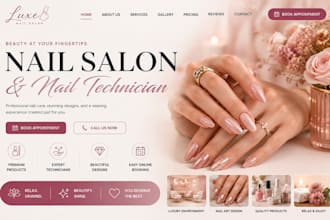 design wix nail salon websit nail technician beauty parlor salon booking website