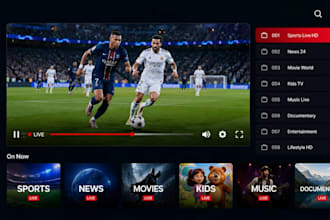 develop a live video streaming app with vod, epg and custom UI
