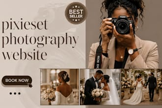 design an attractive pixieset website, photography website, squarespace design
