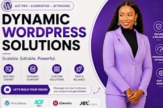 design dynamic acf wordpress website with acf pro, elementor pro, jetengine