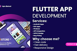 be your flutter developer for firebase, API and responsive flutter app