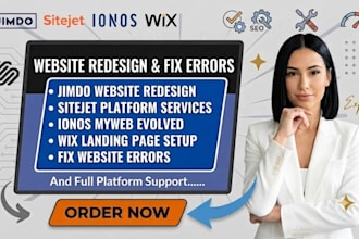 redesign jimdo sitejet ionos wix website landing page fix errors