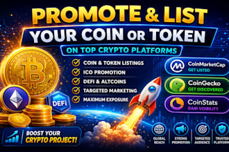 coin listing token listing and promote your new token on top crypto platform