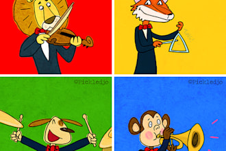 draw a cartoon illustration in my fun style