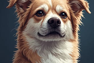 make a beautiful vector pet portrait for you