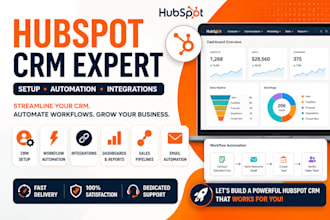 setup hubspot CRM, automate workflows, pipelines and integrations