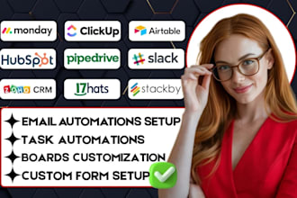 do ai workflow automation CRM dashboards in airtable hubspot monday clickup odoo