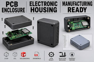 pcb enclosure electronic housing plastic casing for 3dprinting for manufacturing