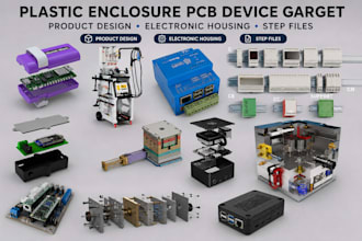plastic enclosure pcb device garget product design electronic housing step files