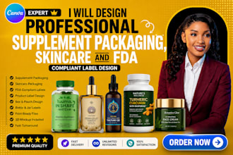 design professional supplement packaging skincare and fda compliant label design