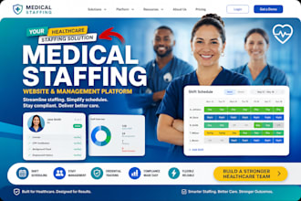 design healthcare staffing website shift scheduling credential tracking