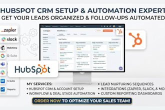 setup hubspot CRM, zapier automation and workflow integration