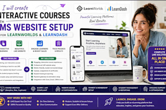create interactive courses with lms website setup for learnworld, learndash