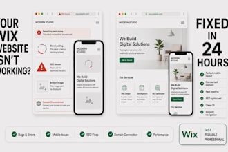 fix wix website bug error, mobile issues, SEO, email workflow, domain connection