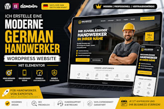 build a modern german handwerker website with wordpress elementor