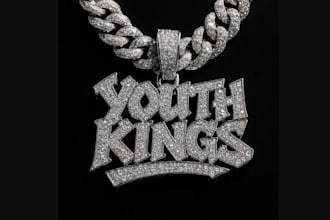 design hip hop iced out jewelry, grillz, chain, pendant cad with stl rendering