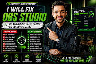 fix obs studio lag, audio sync, black screen, and streaming issues
