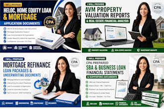 prepare heloc, home equity loan and mortgage application documents, cpa letter