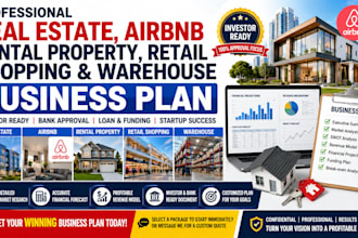 write real estate airbnb rental property retail shopping warehouse business plan