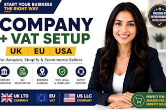 set up UK company formation, US llc and vat registration for ecommerce