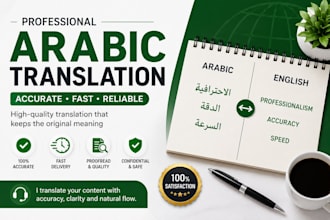 translate english, french and german to arabic