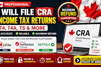 file cra income tax returns t4, t4a, t5 using ufile, turbotax canada and netfile