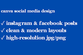be your canva graphic designer for social media posts