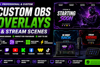 design custom obs overlay and stream scenes