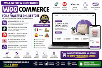 do italy woocommerce tiktok pinterest catalog klarna b2b wholesale configuration