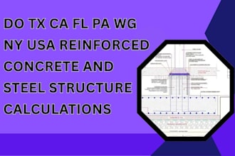 do tx ca fl pa wg ny USA reinforced concrete and steel structure calculations