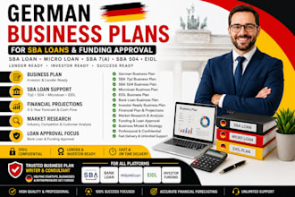 draft german business plans for sba loans approval, micro loan, 7a, 504, eidl