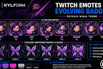 design custom twitch emotes and evolving badges