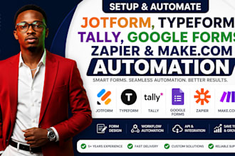 setup jotform zapier integration typeform tally goolge forms make com automation