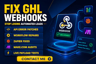 fix gohighlevel website system errors and ghl webhook CRM automation for brands