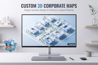 design a custom business map, corporate location map, office map, sales map