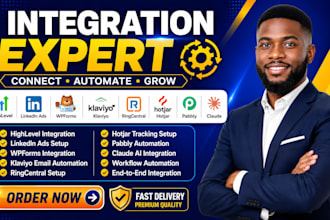 integrate highlevel linkedin ads wpform klaviyo ringcentral hotjar pabbly claude