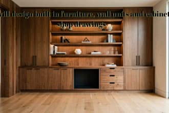 design built in furniture, wall units and cabinet shop drawings
