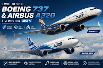 design boeing 737 and airbus a320 liveries for msfs