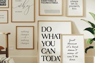 create digital motivational wall art printable quote prints for etsy and shopify
