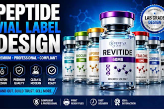 design product label design peptide label supplements peptides vial sarms
