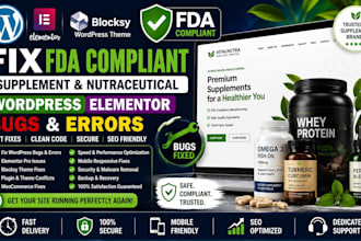 blocksy wordpress bug elementor pro error fda compliant peptide website