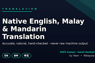 translate english, malay and mandarin accurately and naturally