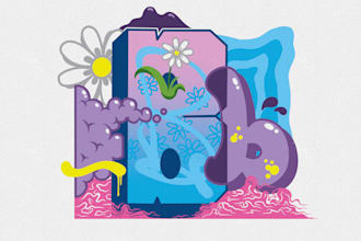 letter b in graffiti style